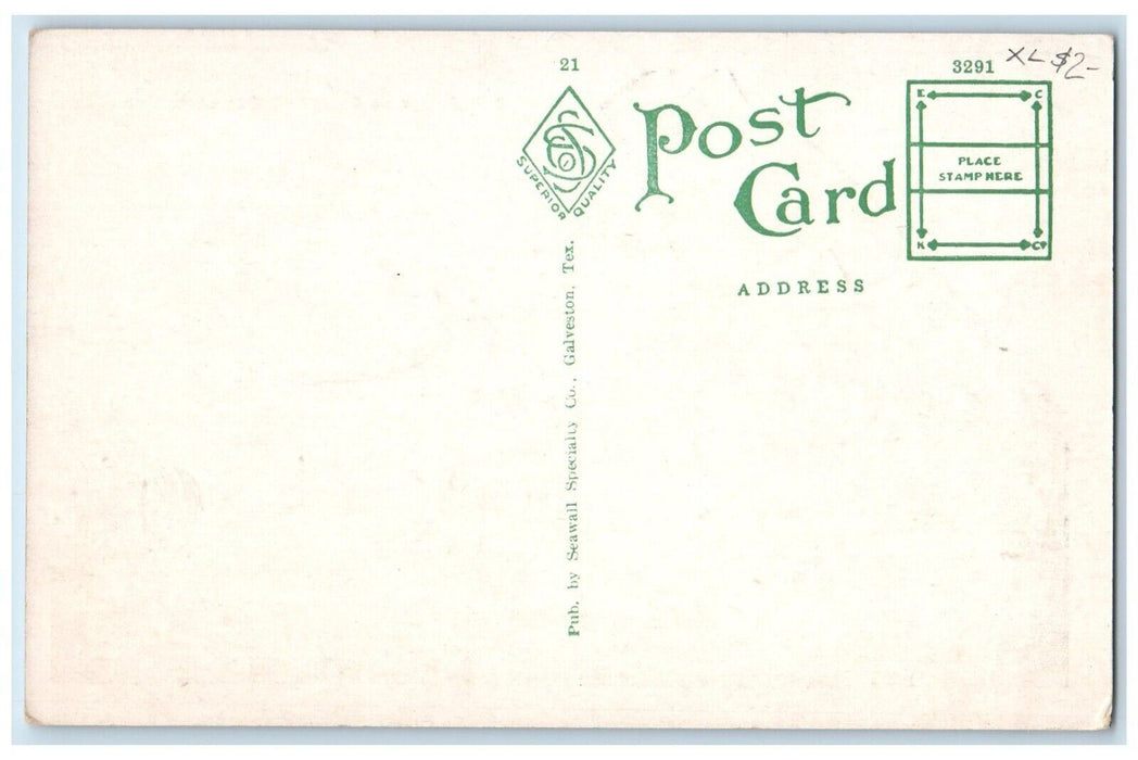 c1930's Lift Bridge On Causeway Galveston Texas TX Unposted Vintage Postcard