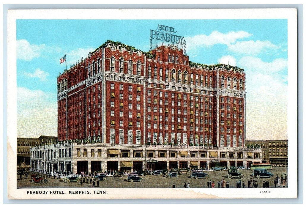 c1930's Peabody Hotel Building Cars Memphis Tennessee TN Vintage Postcard