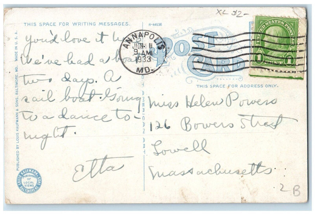 1933 Midshipmen Having Boat Drills Annapolis Maryland MD Vintage Postcard
