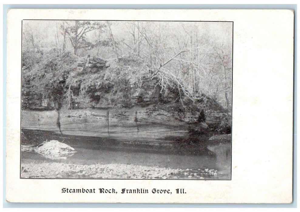 c1905 Steamboat Rock Franklin Grove Lake Illinois IL Vintage Antique Postcard