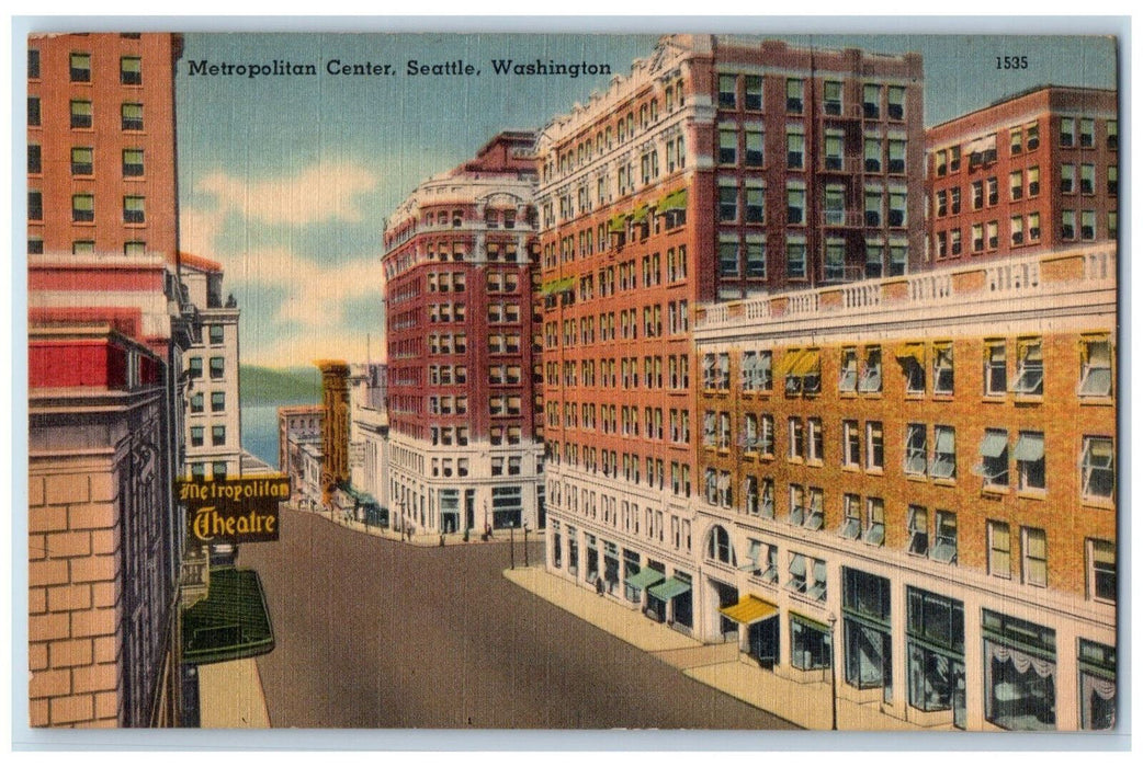 1953 Metropolitan Center Seattle Washington WA Vintage Posted Postcard