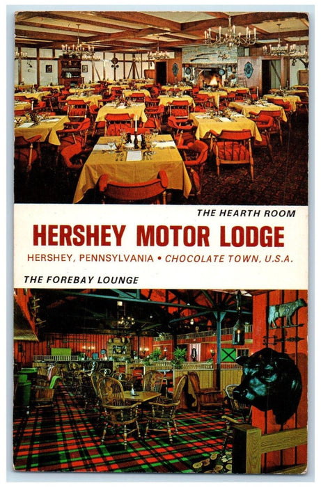 c1960's The Hearth Room Hershey Motor Lodge Hershey PA Multiview Postcard