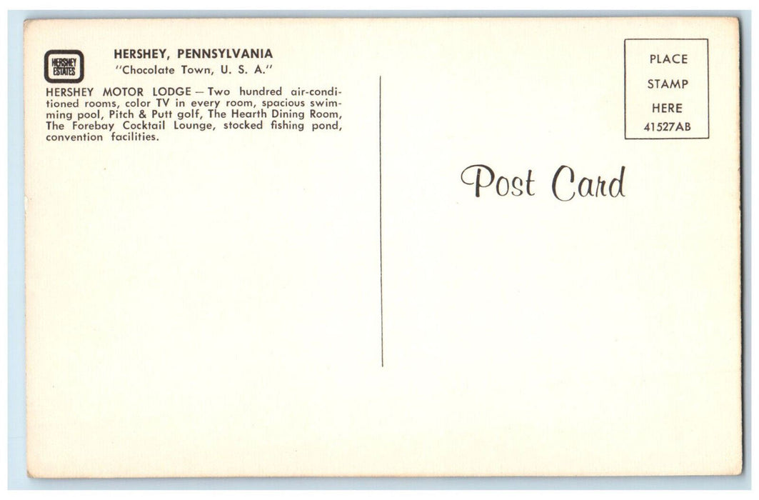 c1960's The Hearth Room Hershey Motor Lodge Hershey PA Multiview Postcard