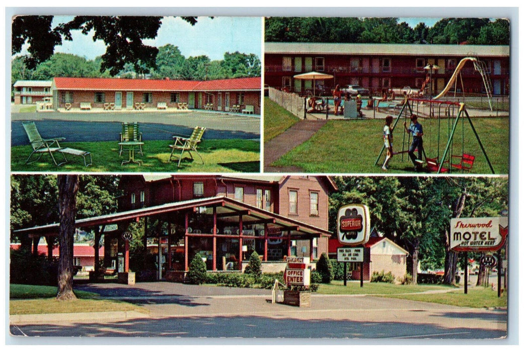 c1950's Sherwood Motel Wellsboro Pennsylvania PA Multiview Unposted Postcard