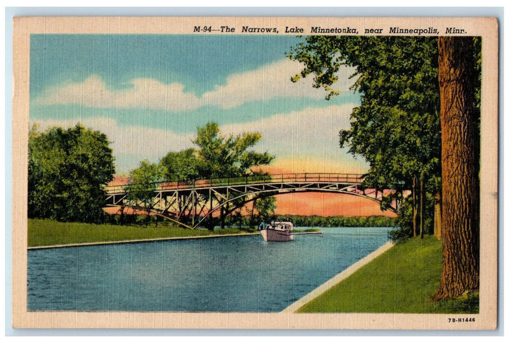 1957 The Narrows Lake Minnetonka Near Minneapolis Minnesota MN Vintage Postcard