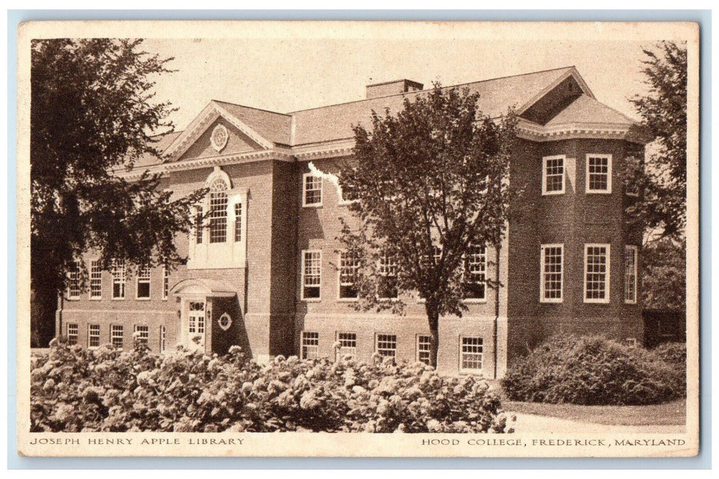 1948 Joseph Henry Apple Library Hood College Frederick Maryland MD Postcard