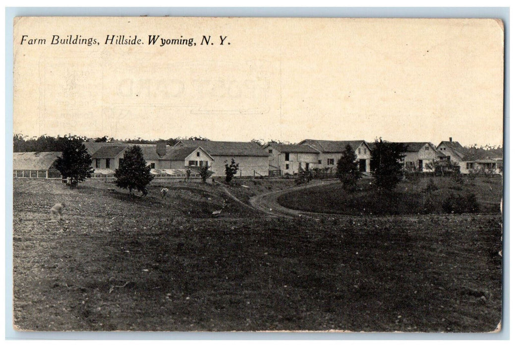 c1905 Farm Buildings Hillside Wyoming New York NY Antique Unposted Postcard