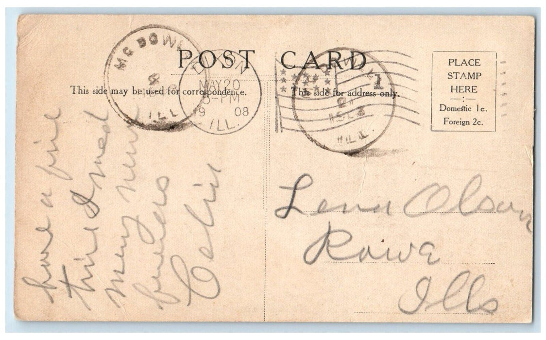 1908 St Paul Lutheran Church Chapel Dixon Illinois Vintage Antique Postcard