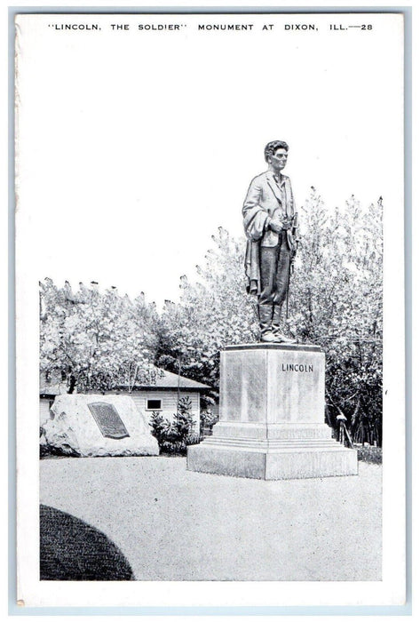c1920 Lincoln The Soldier Monument Dixon Illinois IL Vintage Antique Postcard