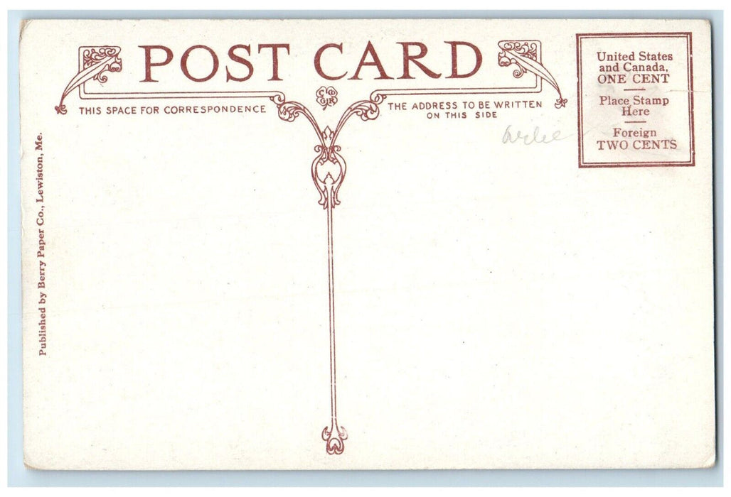 c1910 Main Street Road Carriage Houses Lubec Maine ME Vintage Antique Postcard