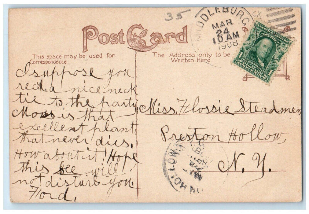1908 Indian Dog Monument Sculpture Cooper Park Cooperstown New York NY Postcard