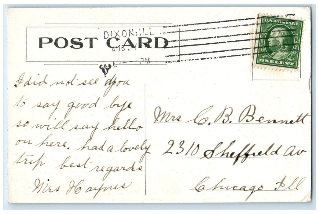 c1911 Dixon Public Library Hennedin Avenue Dixon Illinois IL Vintage Postcard