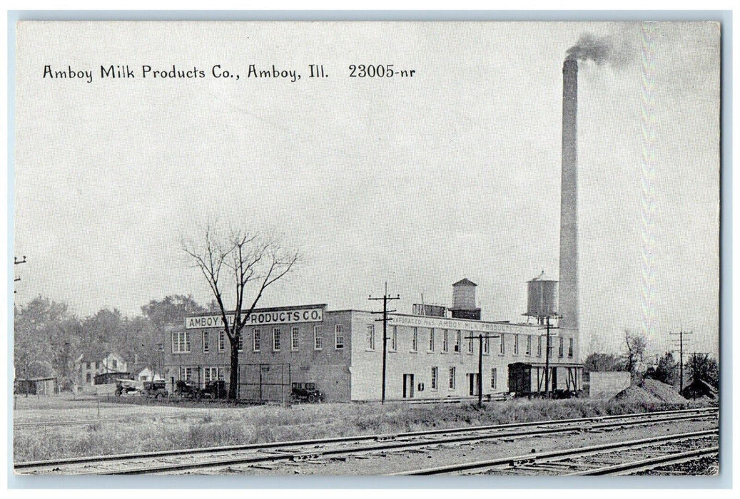 c1910 Amboy Milk Products CO. Chimney Amboy Illinois  Vintage Antique Postcard