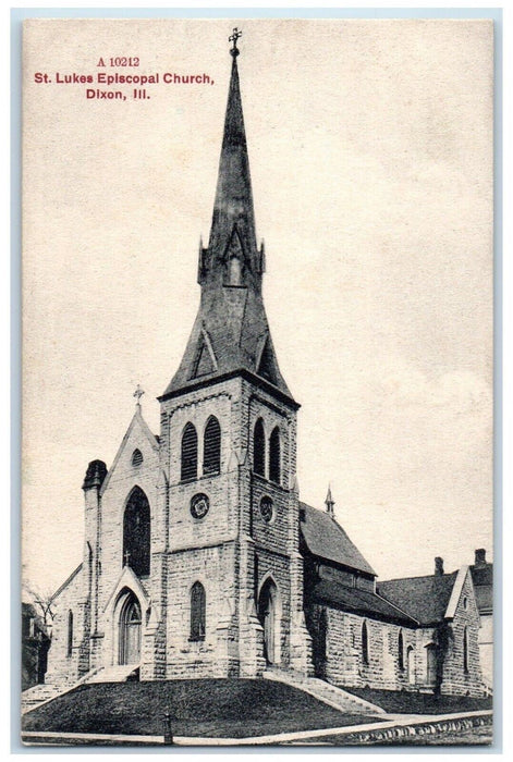 c1910 Saint Lukes Episocopal Church Dixon Illinois Vintage Antique Postcard