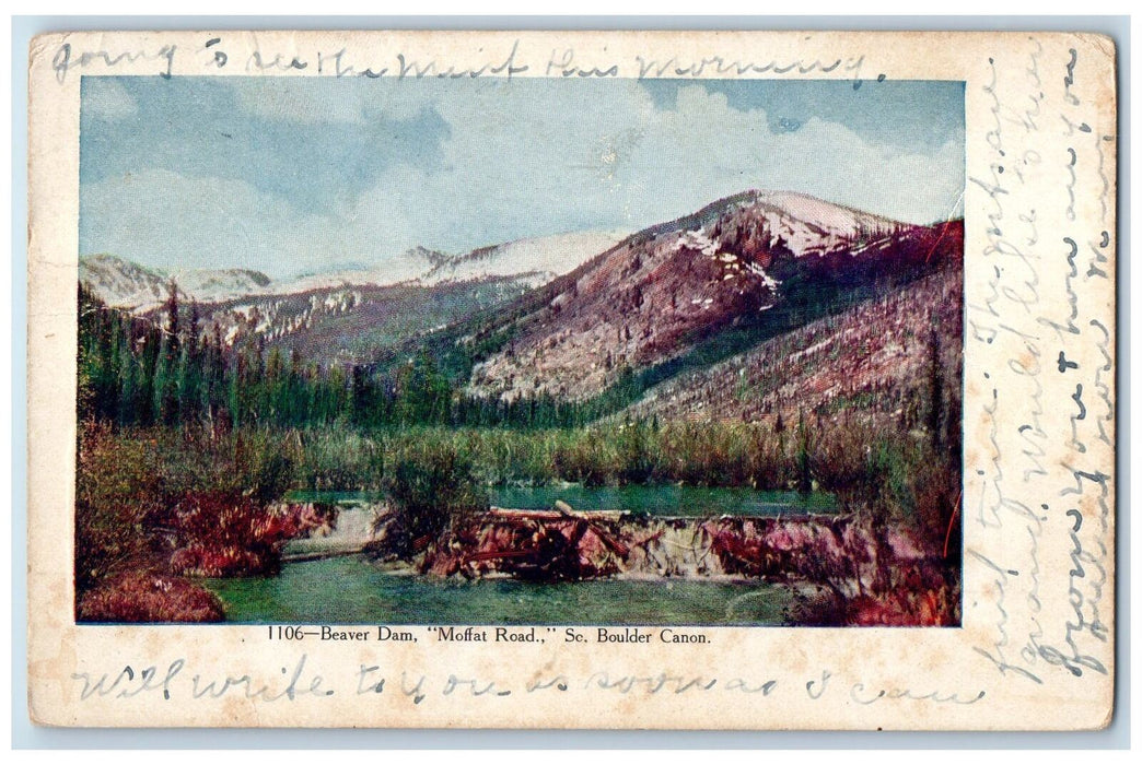 1908 Beaver Dam Moffat Road South Boulder Lake Pond Canon Colorado CO Postcard