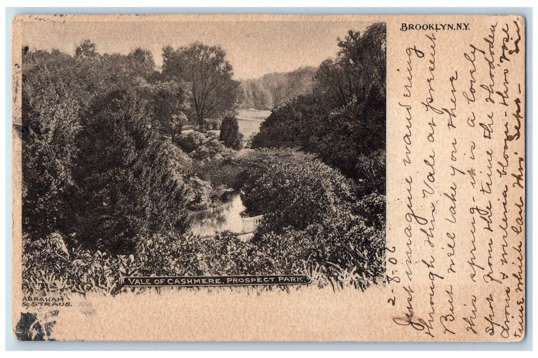 1906 Vale Cashmere Prospect Park Lake Passenger Boat Forest Brooklyn NY Postcard