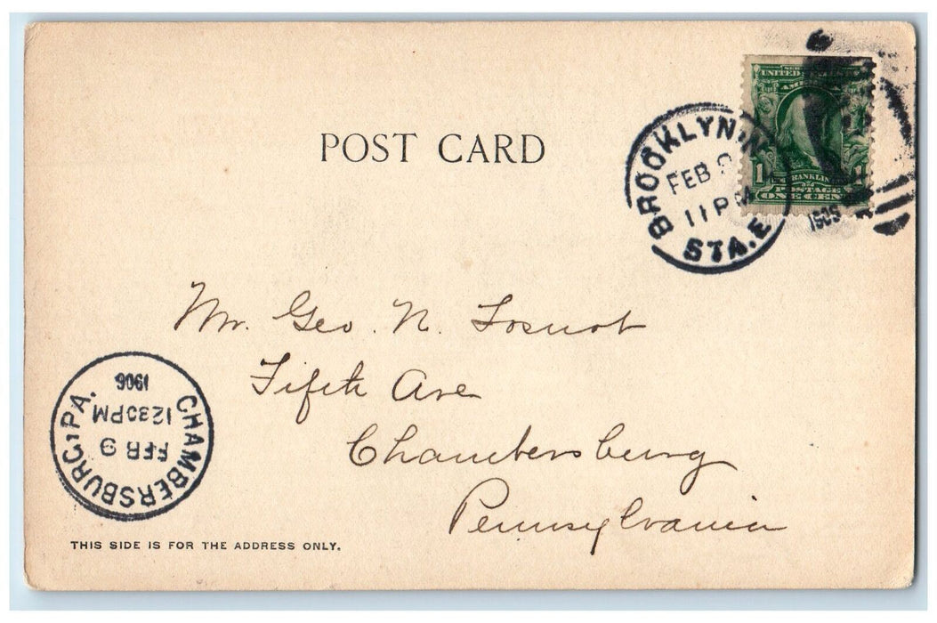 1906 Vale Cashmere Prospect Park Lake Passenger Boat Forest Brooklyn NY Postcard