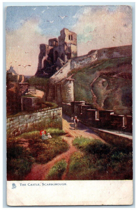 1905 The Castle Scarborough England Antique Posted Oilette Tuck Art Postcard