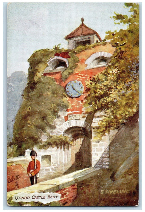 c1910 Guard Clock Upnor Castle Kent England Oilette Tuck Art Postcard