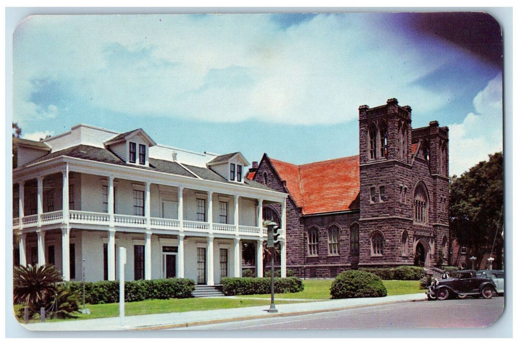 c1960's Scottish Rite Temple and Methodist Church Pensacola Florida FL Postcard