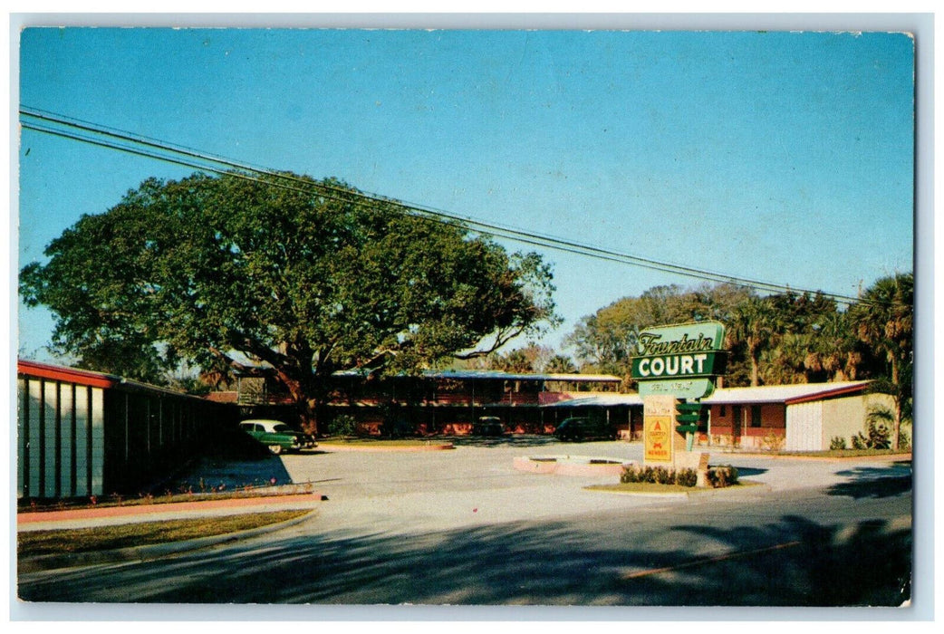 c1950's Fountain Court San Marco Ave. St. Augustine Florida FL Postcard