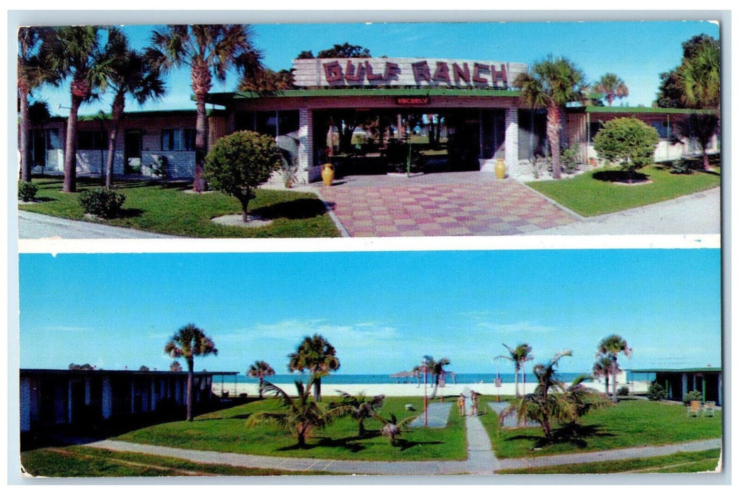1956 Multiview of Gulf Ranch Beach Apartment Sarasota Florida FL Postcard