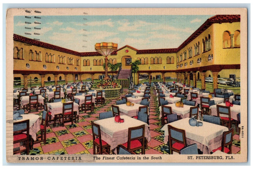 1956 Dining Area, Tramor Cafeteria St. Petersburg Florida FL Postcard