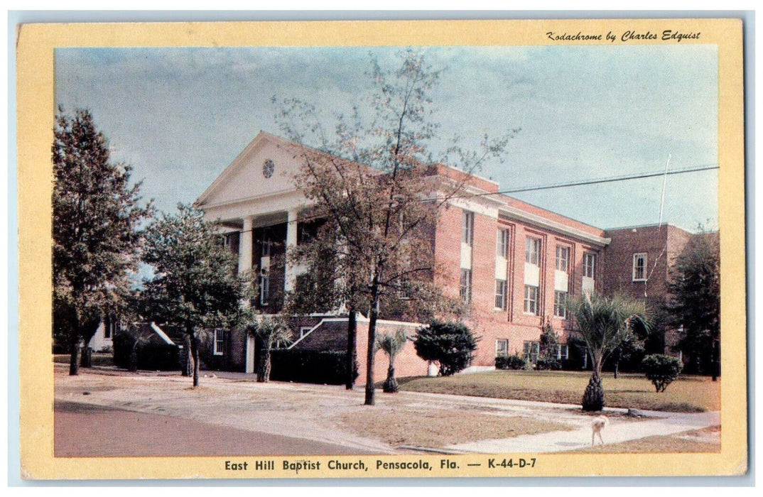 c1950's East Hill Baptist Church Pensacola Florida FL Kodachrome Postcard