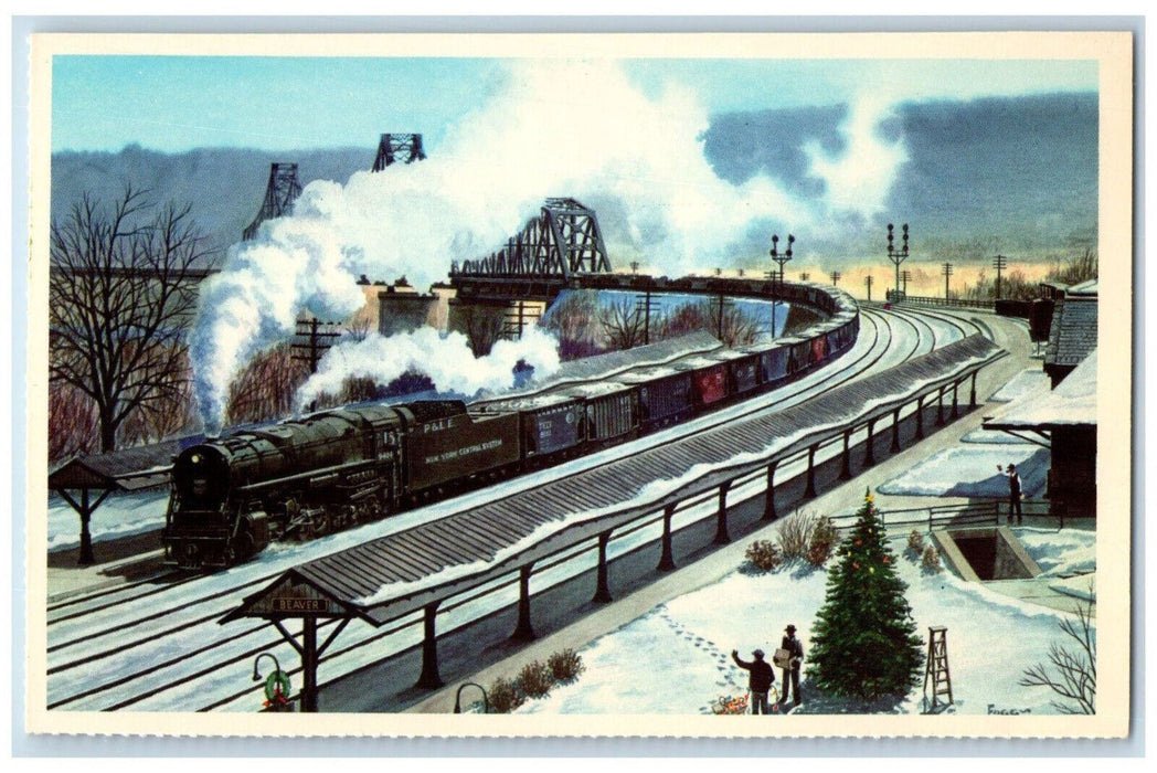 Beaver Station And Ohio River Bridge Pittsburgh & Lake Erie Railroad Postcard