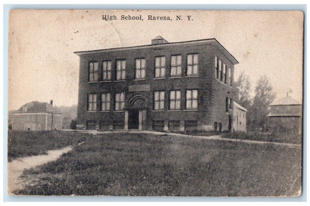 c1910's High School Building Campus Ravena New York NY Posted Antique Postcard