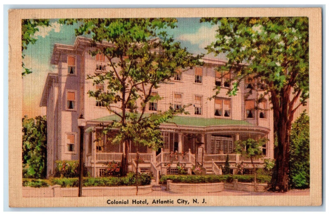 1943 Colonial Hotel Restaurant View Atlantic City NJ Advertisement Postcard