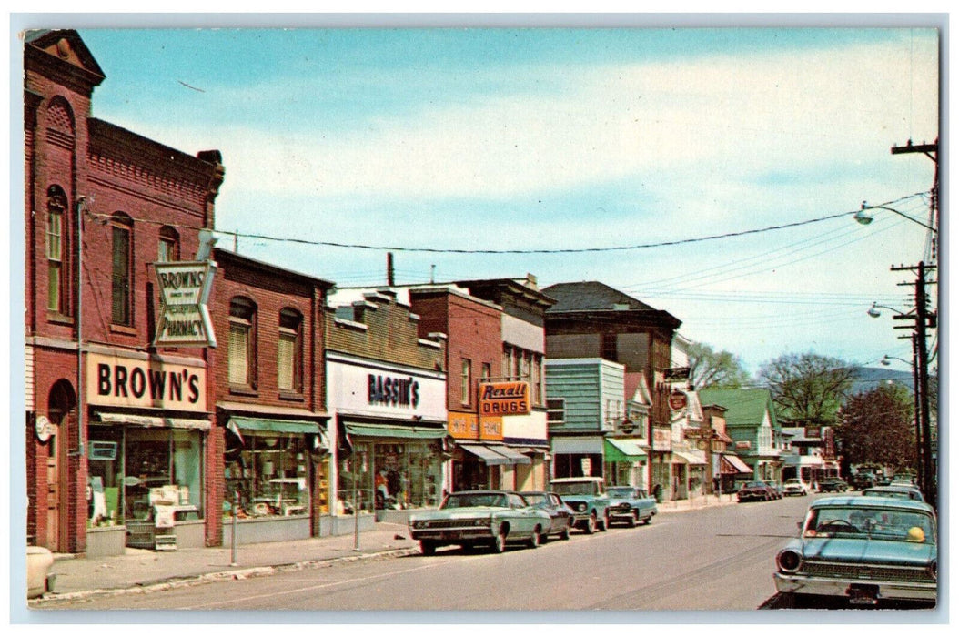 c1950's Brown's Bassin's Rexall Drugstore Business Section Deposit NY Postcard