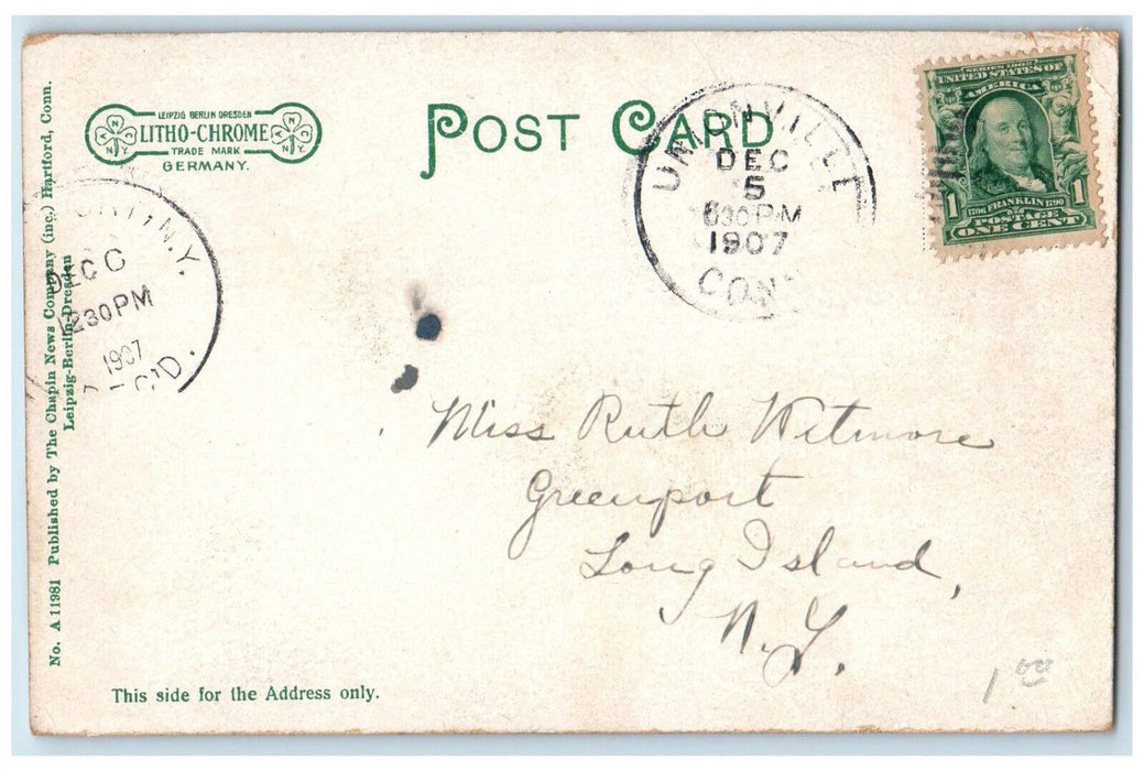 1907 High School West Hartford Connecticut CT Unionville CT Posted Postcard