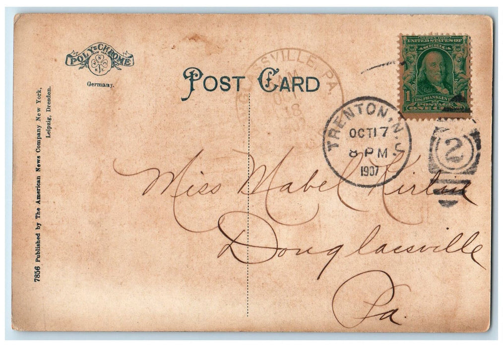 1907 Eagle Cliff Catskill Mountains NY Douglasville Pennsylvania PA Postcard