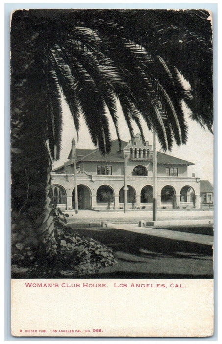 c1905 Woman's Club House Exterior Pine Tree Los Angeles California CA Postcard