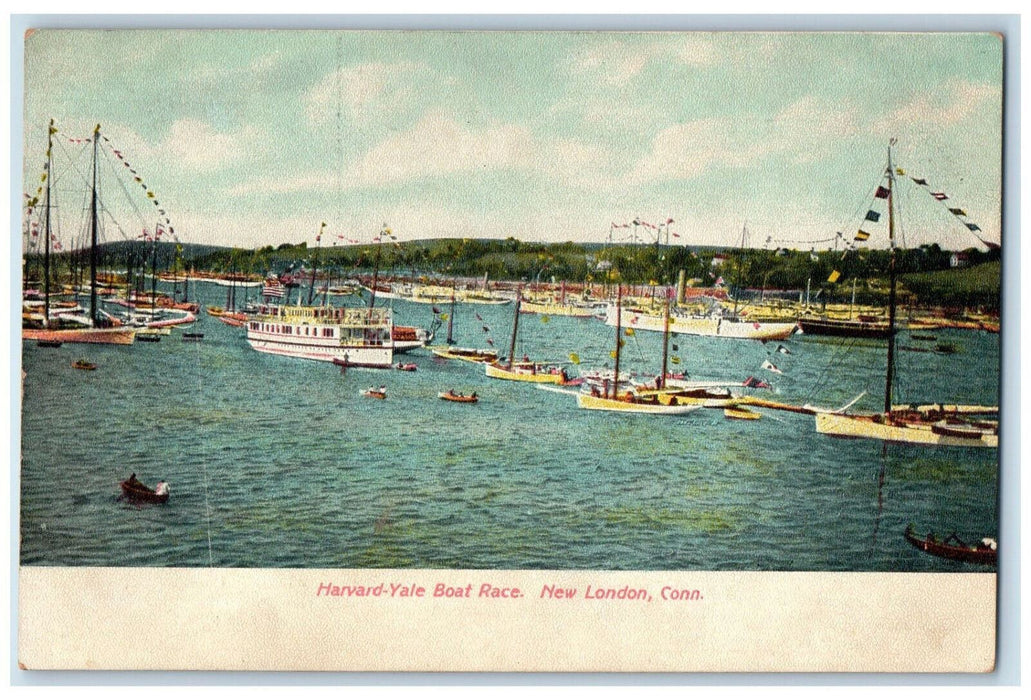 c1905 Harvard Yale Boat Race New London Connecticut CT Antique Posted Postcard