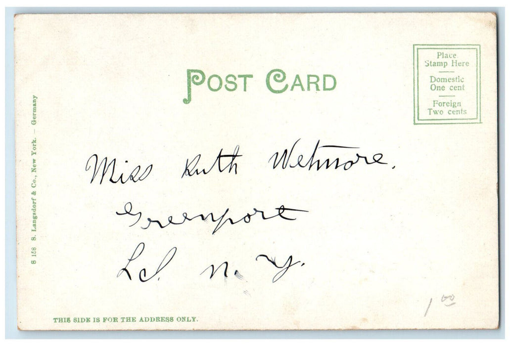 c1905 Harvard Yale Boat Race New London Connecticut CT Antique Posted Postcard