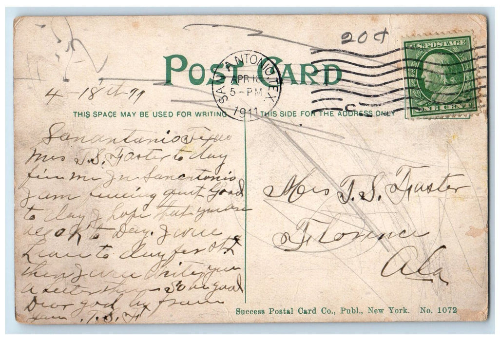 1911 Elevated Railway View Train Railroad Building People New York NY Postcard