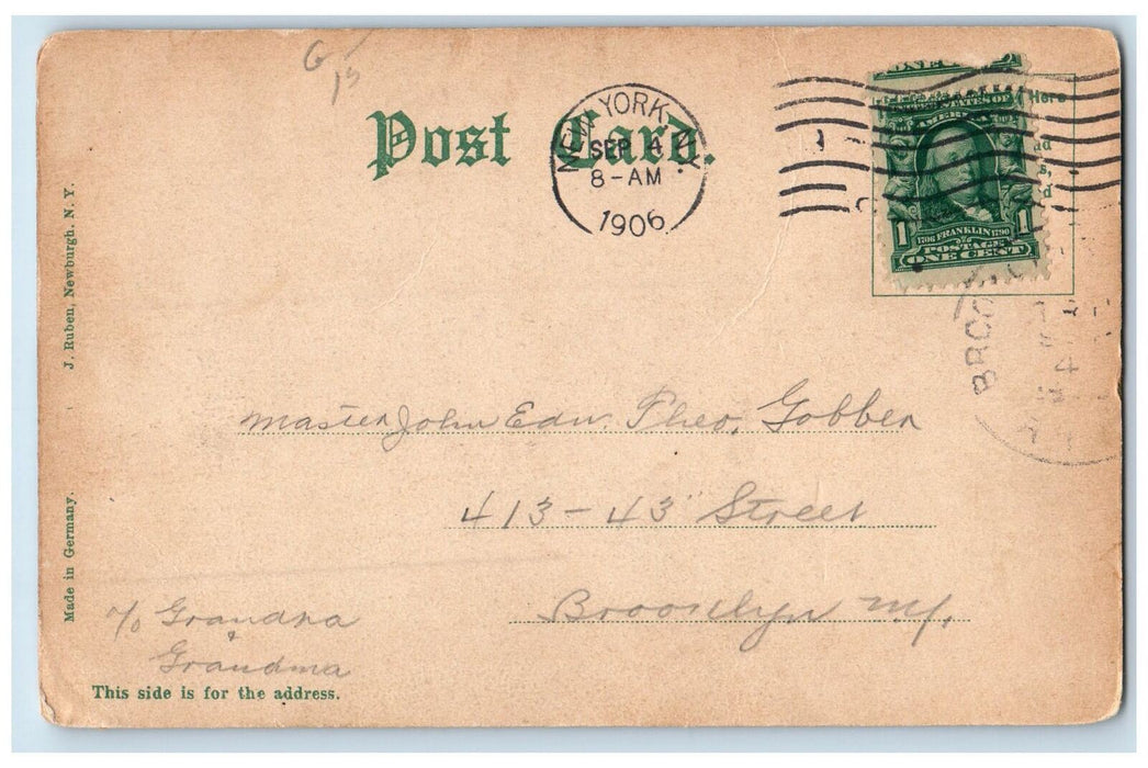 1906 Academy School Side View Building Ground Newburgh New York NY Postcard