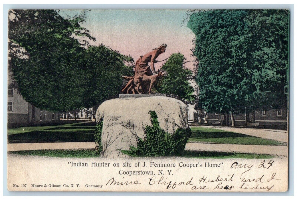 1905 Indian Hunter Site J Fenimore Coopers Home Cooperstown New York NY Postcard