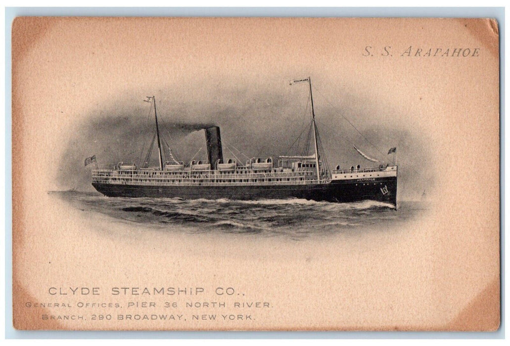 c1905 Clyde Steamship Co. Steamer Ship Broadway New York NY Antique Postcard