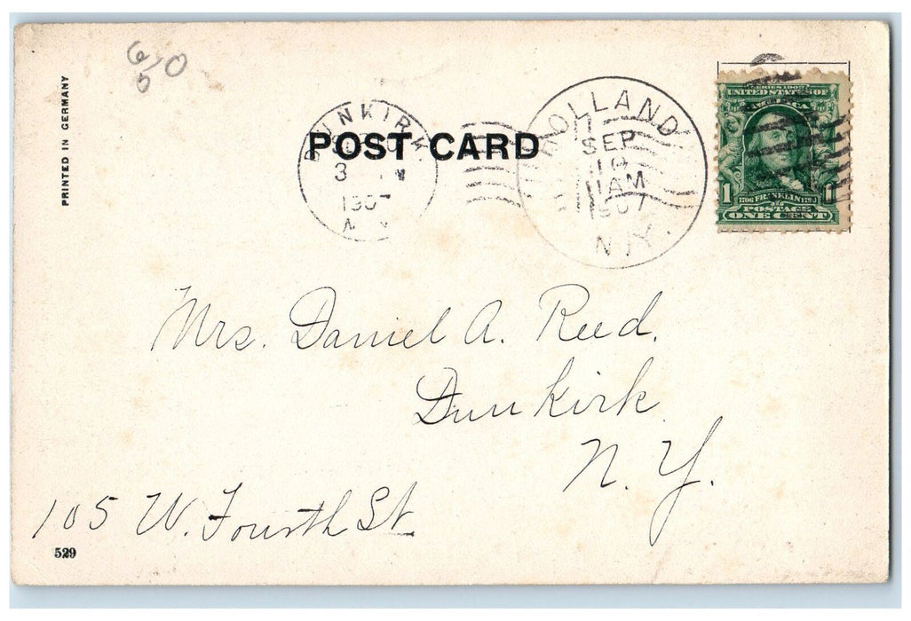 1907 Whitney Block Horse Carriage Dirt Road Store Holland New York NY Postcard