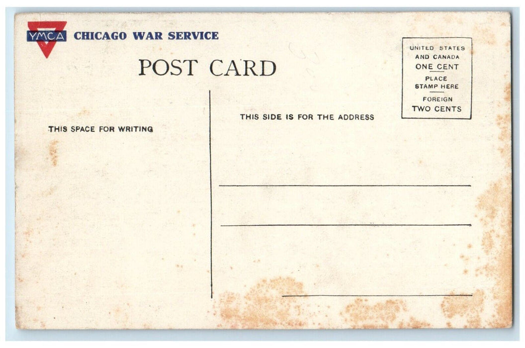 c1910 Spring Sports Volleyball Net Camp Grant Illinois YMCA Chicago War Postcard