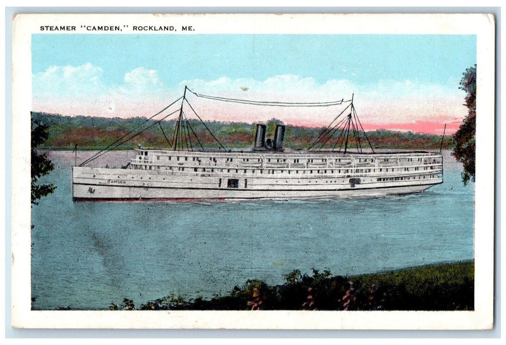 c1930's Steamer Ship Camdem Rockland Maine ME Unposted Vintage Postcard