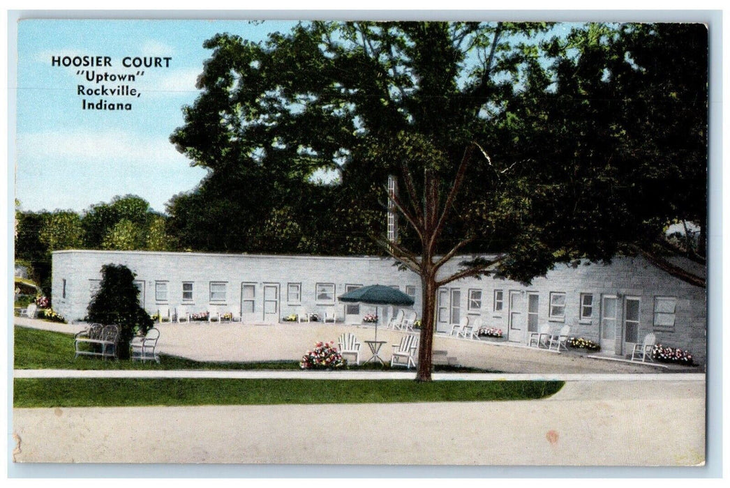 View Of Hoosier Court Motel Uptown Roadside Rockville Indiana IN Postcard