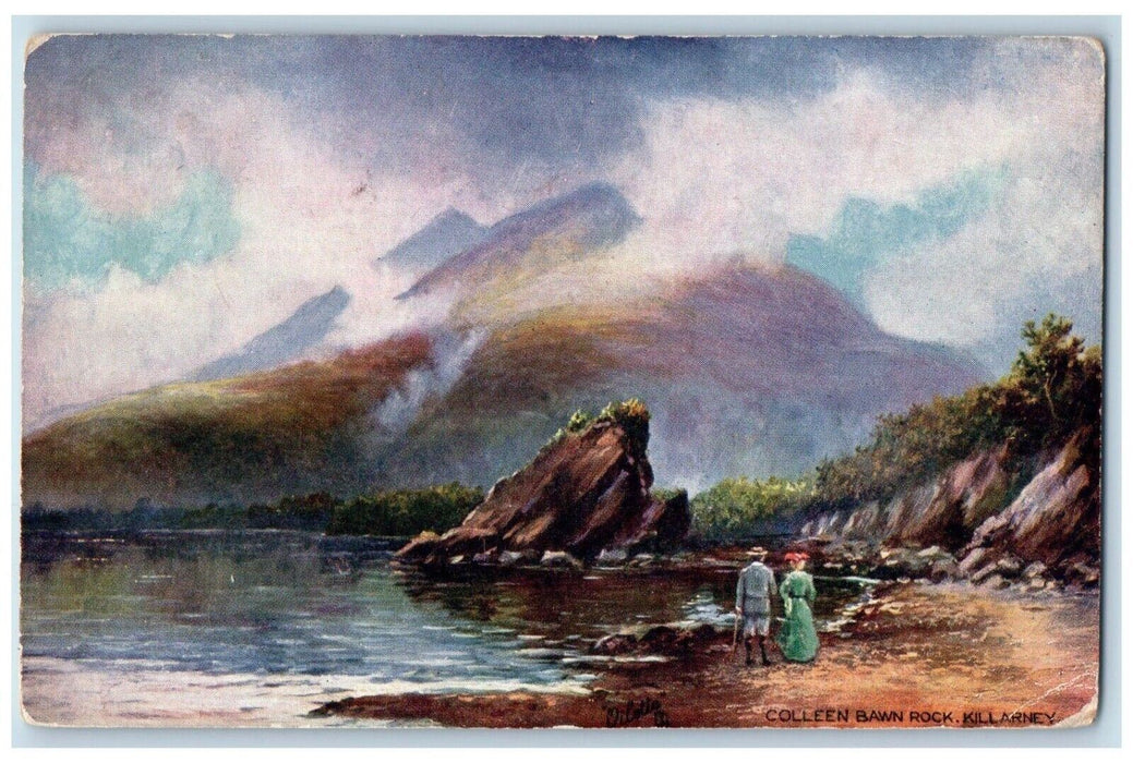 1910 Colleen Bawn Rock Killarney Ireland Antique Oilette Tuck Art Postcard