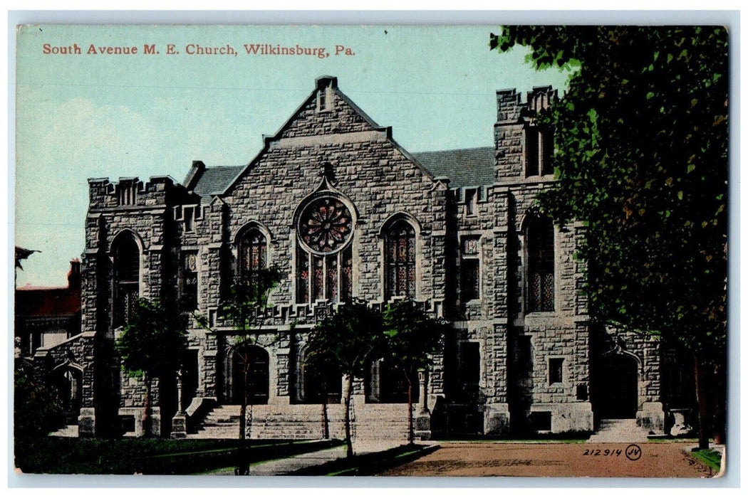 c1910's South Avenue M. E. Church Wilkinsburg Pennsylvania PA Antique Postcard