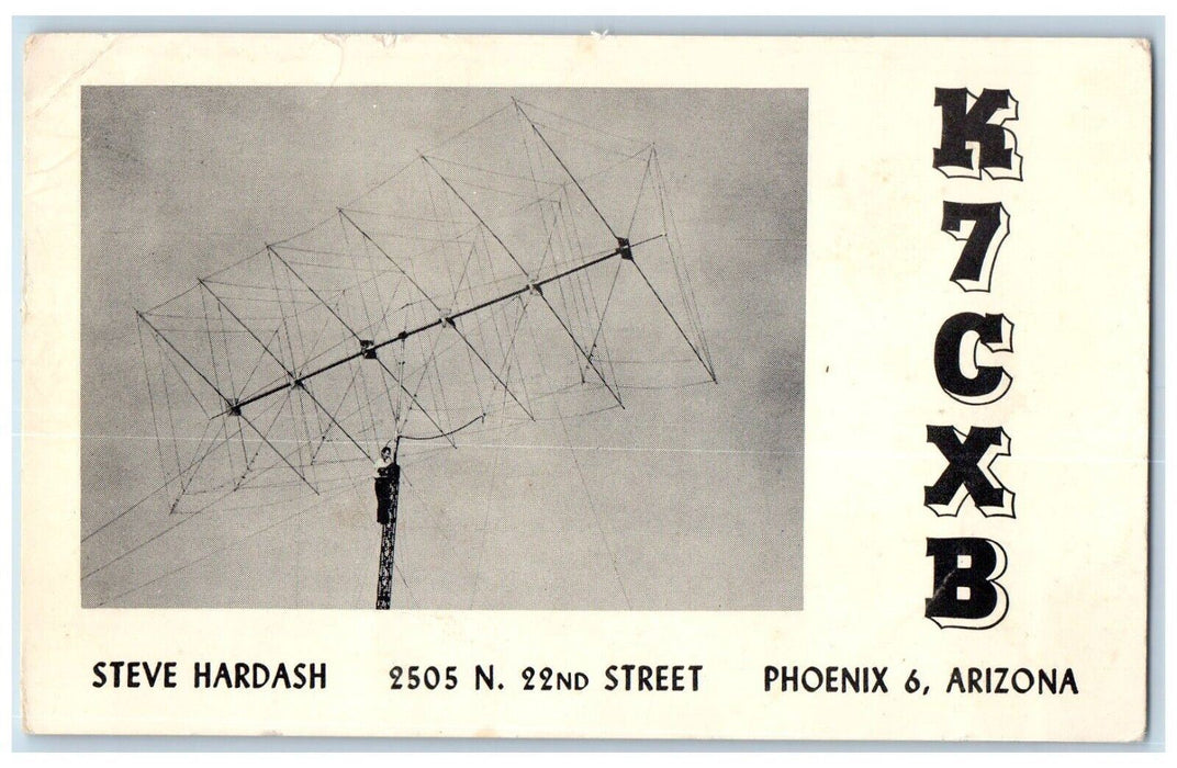 c1910 Steve Hardash 22nd Street Antenna K7CXB Phoenix Arizona Vintage Postcard