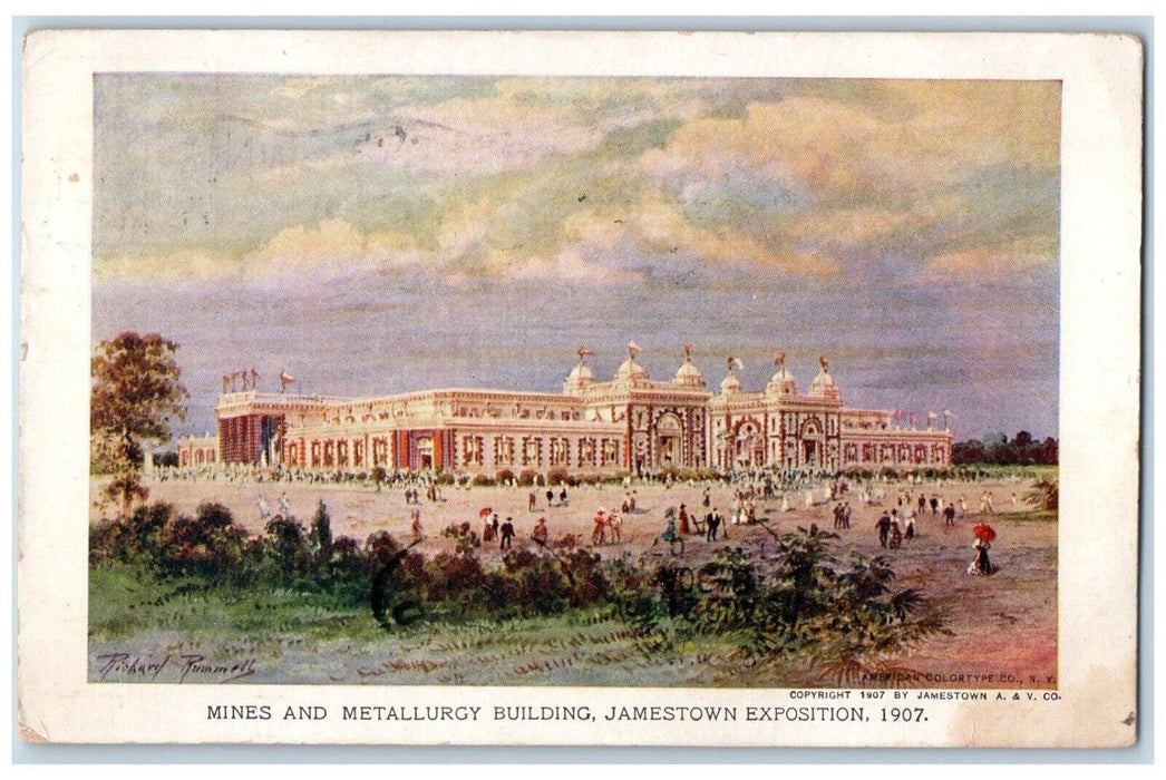 1907 Mines And Metallurgy Building Jamestown Exposition Norfolk VA Postcard