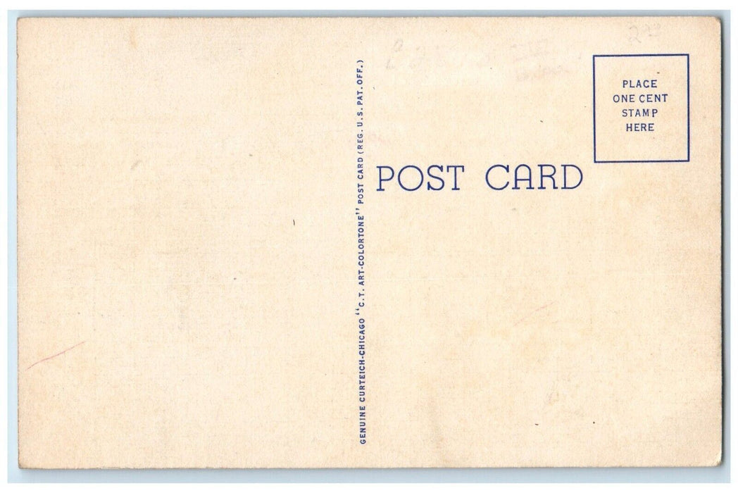 c1940 Barracks Recruit Reception Center Camp Grant Illinois Vintage Postcard